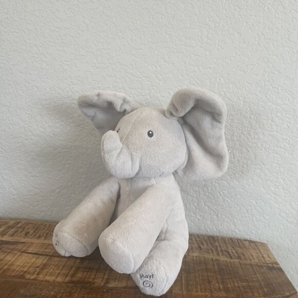 Gund Flappy The Elephant Animated Peek A Boo Musical Plush Toy Baby Gray Works - Picture 3 of 10